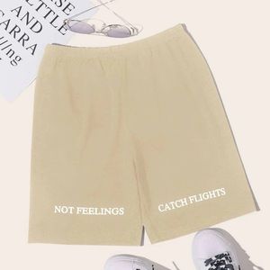 Letter Graphic Elastic Waist Biker Shorts